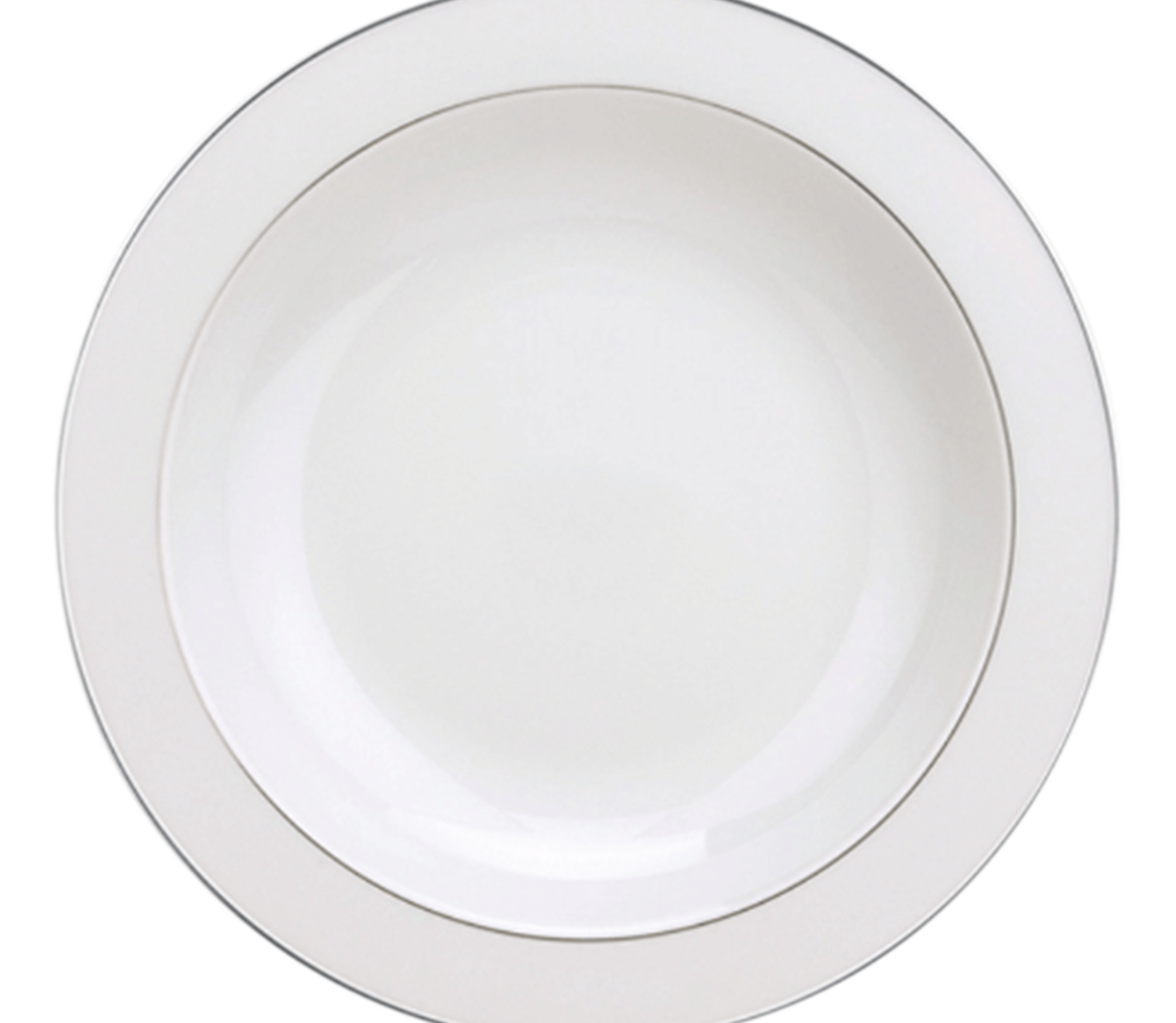 christofle Plat rond creux en porcelaine finition platine