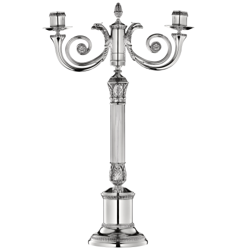 christofle Candélabre 2 bougies en métal argenté