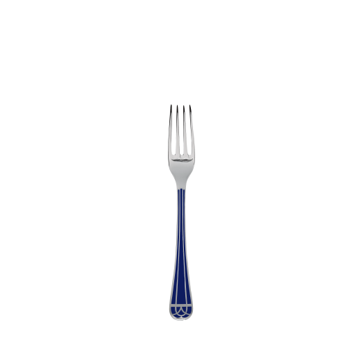 christofle silver plated dessert fork - marbled blue 1