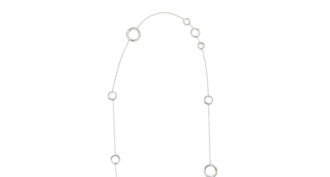 christofle Sautoir multi-anneaux en argent massif