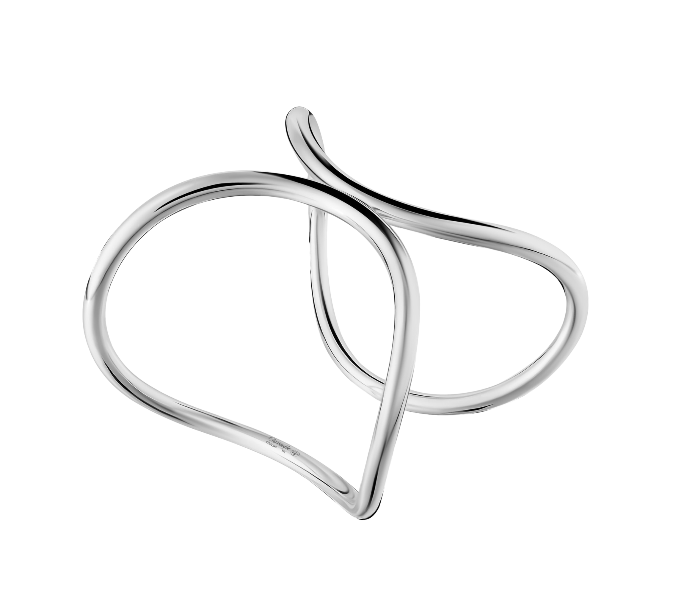 christofle Bracelet manchette en argent massif
