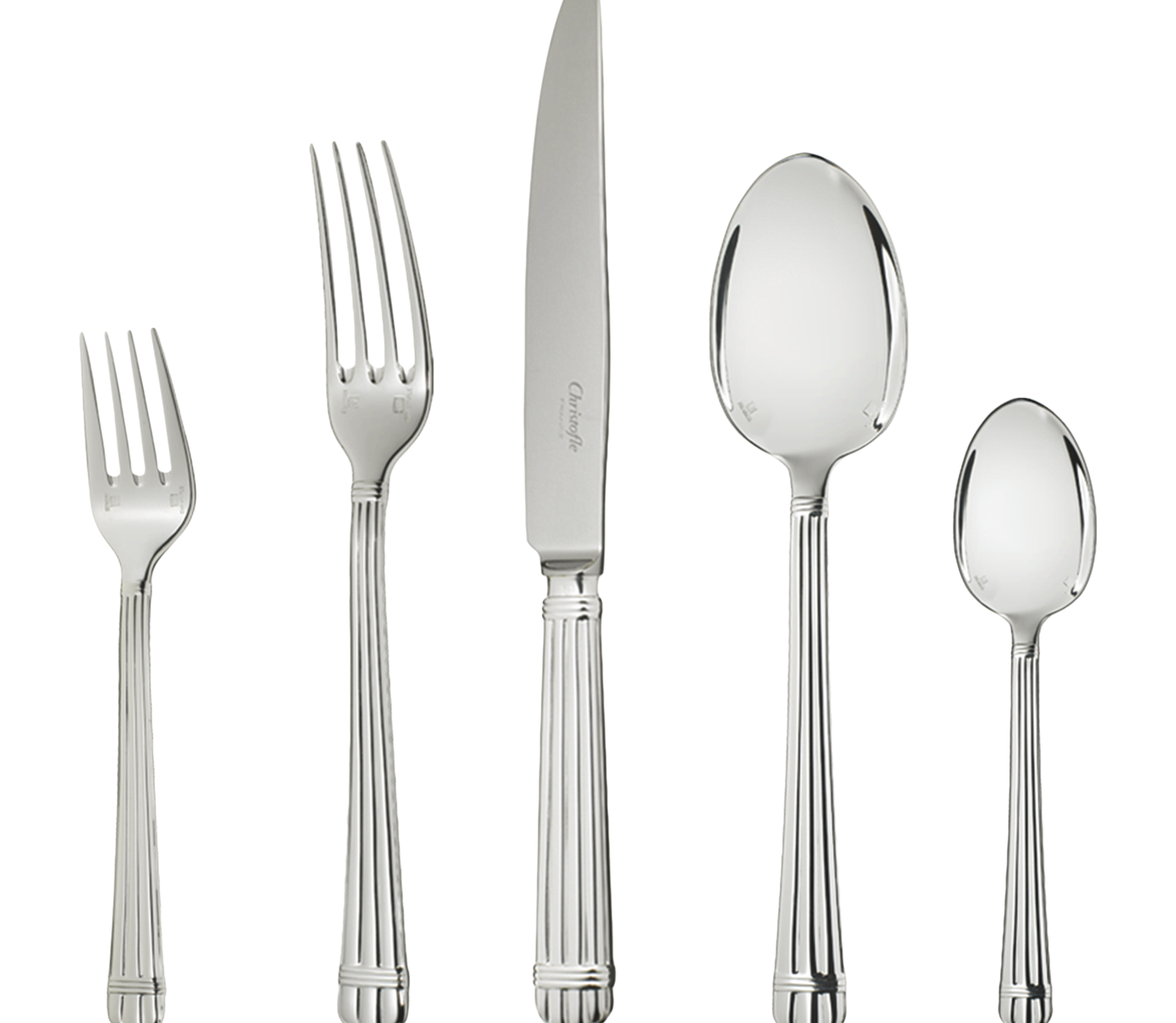 christofle ensemble individuel (5 pièces) en métal argenté 1