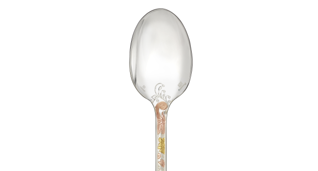 christofle Partially Gilded Rose & Yellow Gold Table Spoon