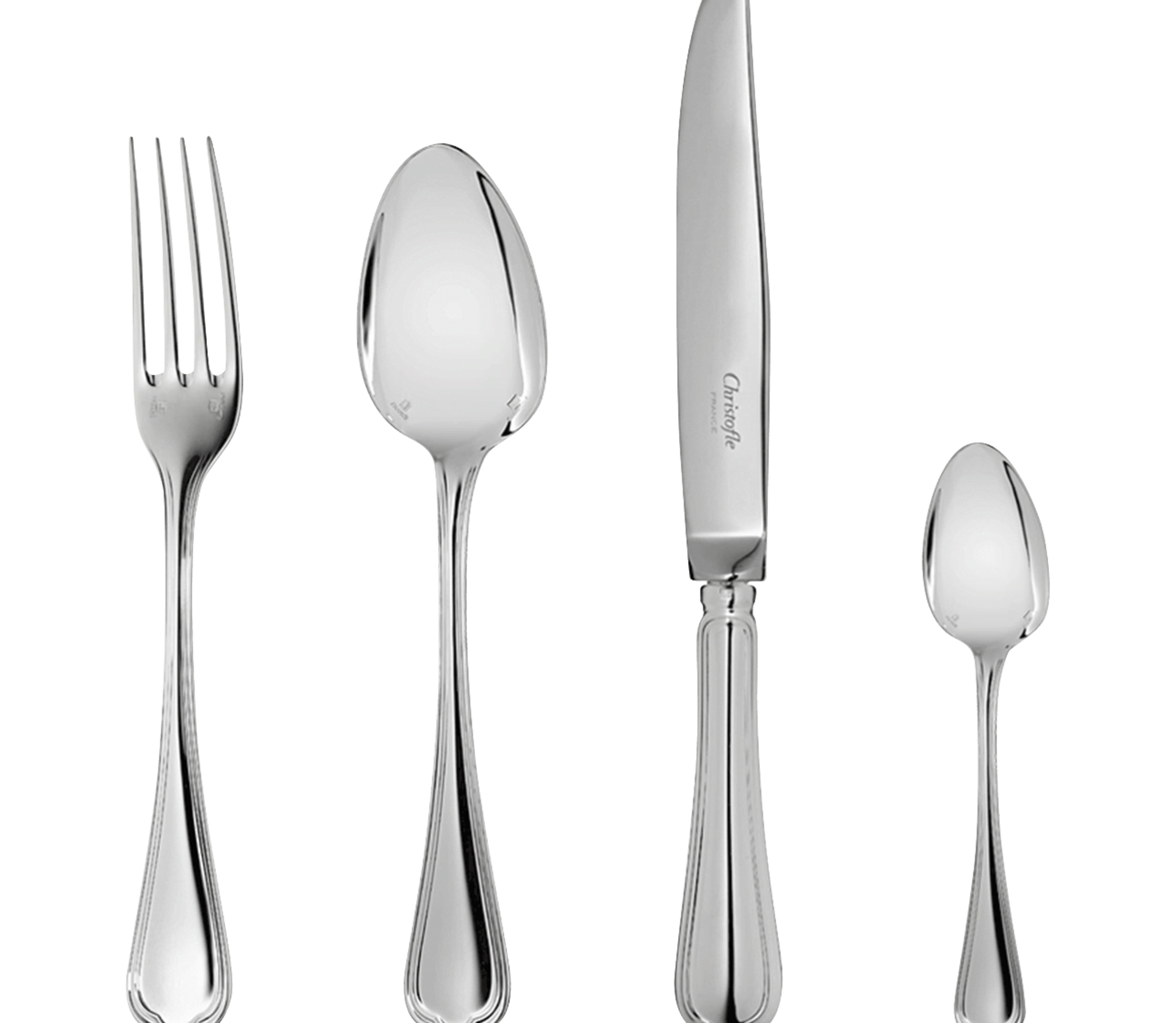 christofle 24-piece silver-plated flatware set with chest 2