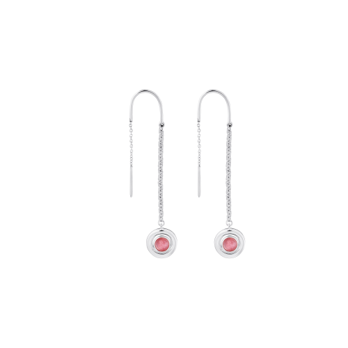 christofle Boucles d'oreilles argent massif et Rhodochrosite