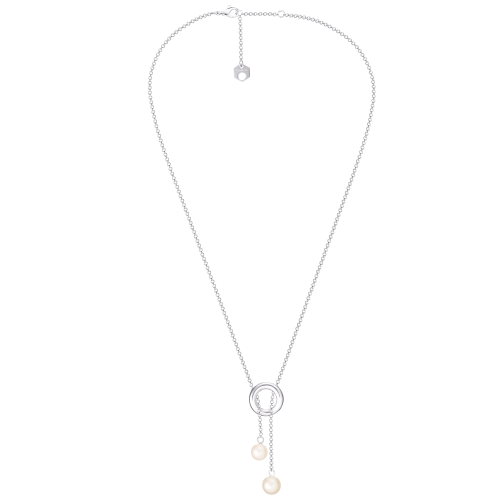 christofle Pearl & Sterling Silver Lariat Necklace 