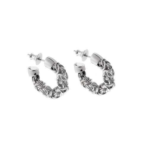 christofle Boucles d'Oreilles Créoles en argent massif