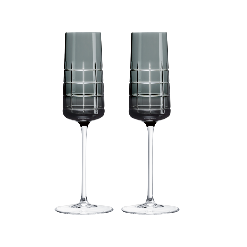 christofle Grey Crystal Flutes - Set of Two 