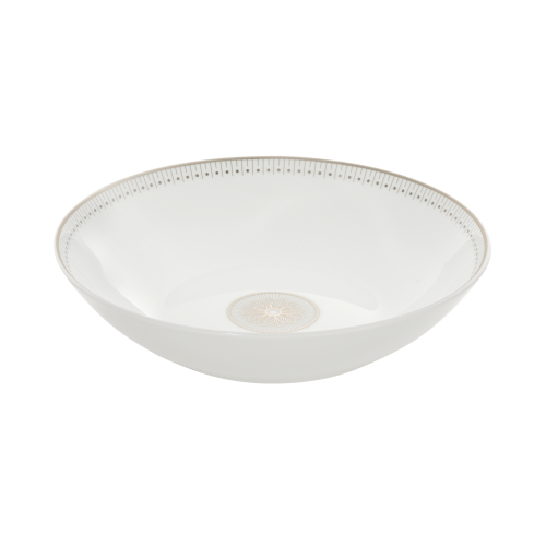 christofle Assiette Creuse Calotte en porcelaine finition Platine