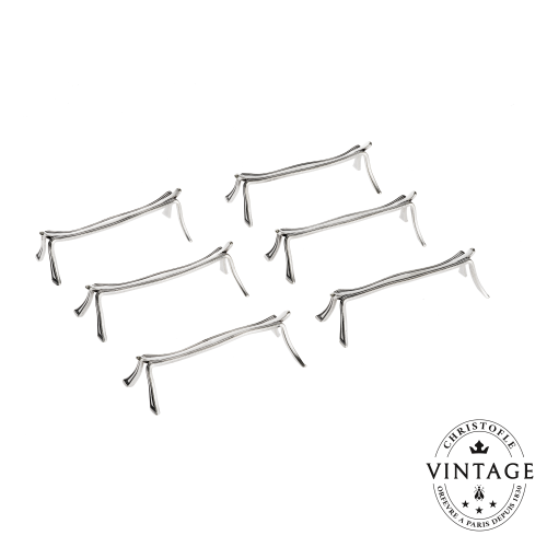 christofle vintage silvered knife holders - set of 6 2