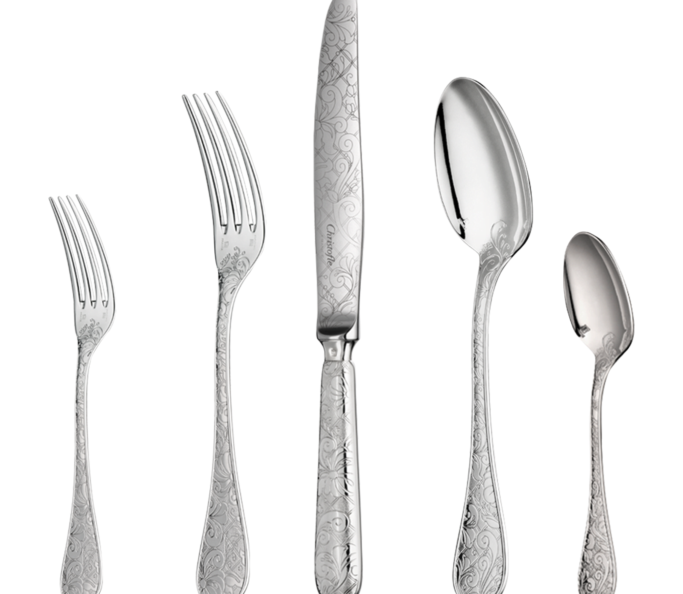 christofle ensemble individuel (5 pièces) en métal argenté 1