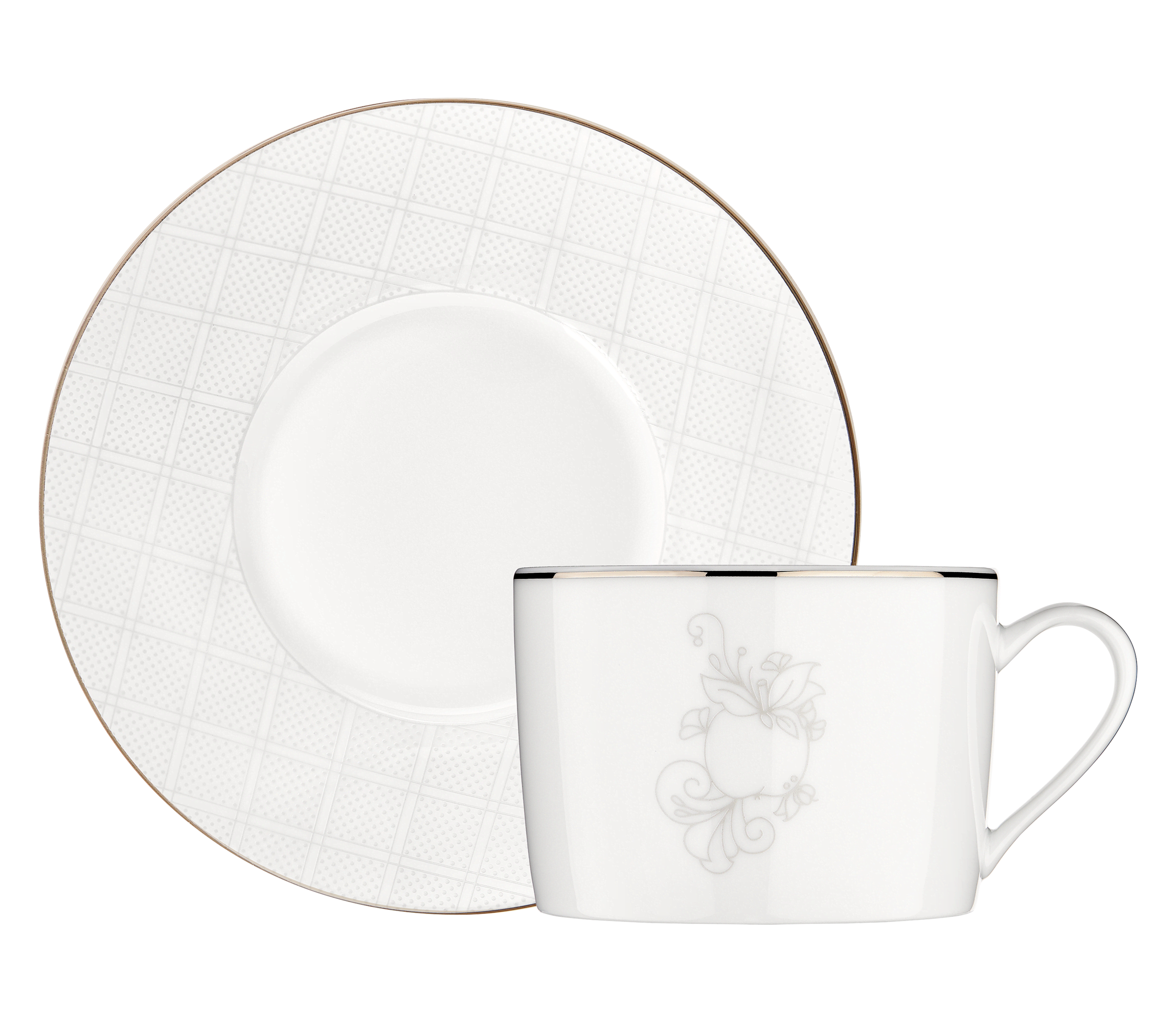 christofle Porcelain Tea/Coffee Cup & Saucer 