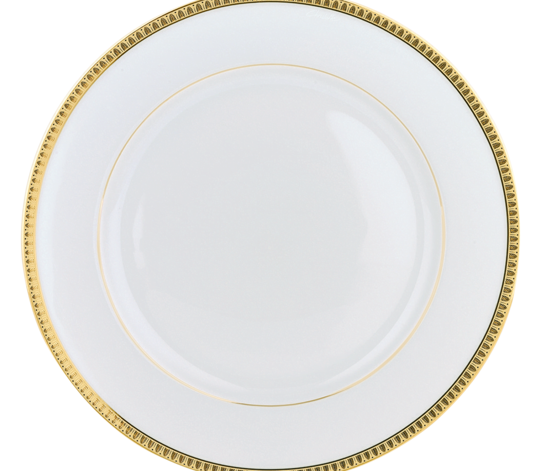 christofle Assiette américaine en porcelaine finition or