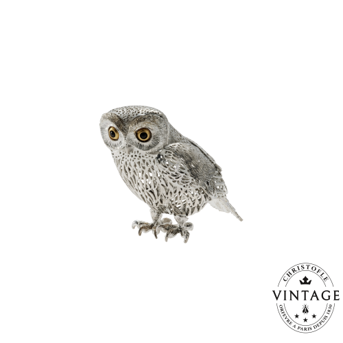 christofle Vintage Silvered Little Owl