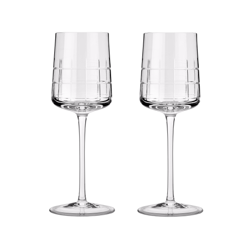 christofle Lot de 2 Verres à vin blanc en cristal