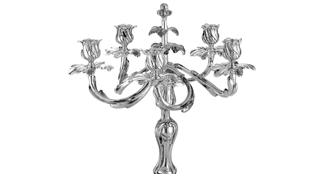 christofle Candélabre 5 bougies en métal Argenté