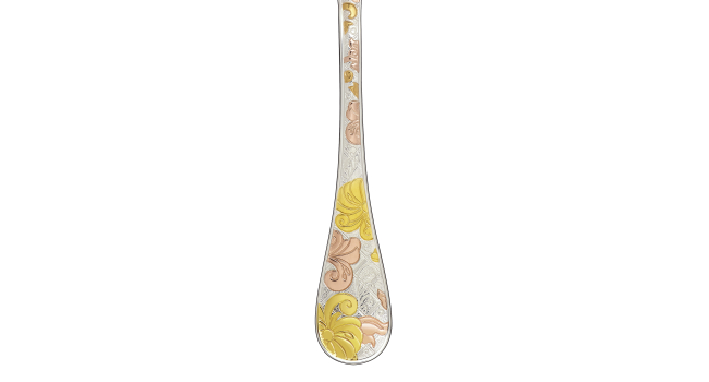 christofle Partially Gilded Rose & Yellow Gold Dinner Fork