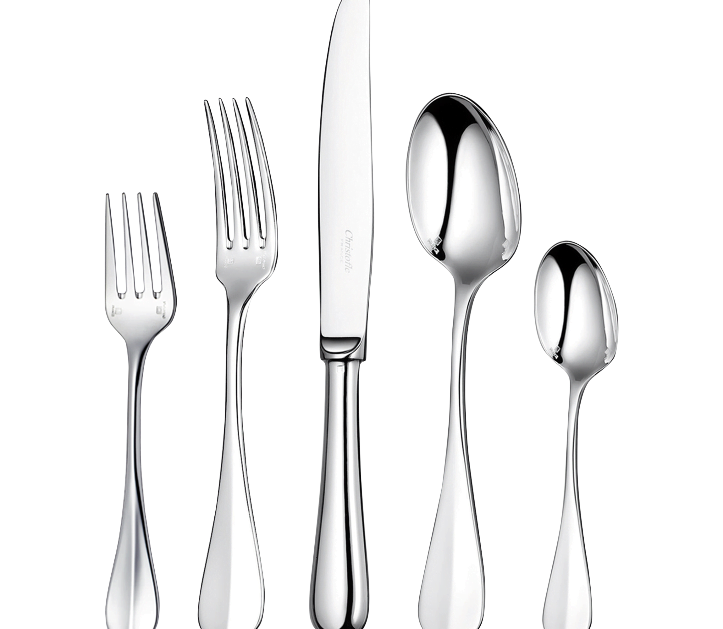 christofle Silver-Plated Five Piece Flatware Set