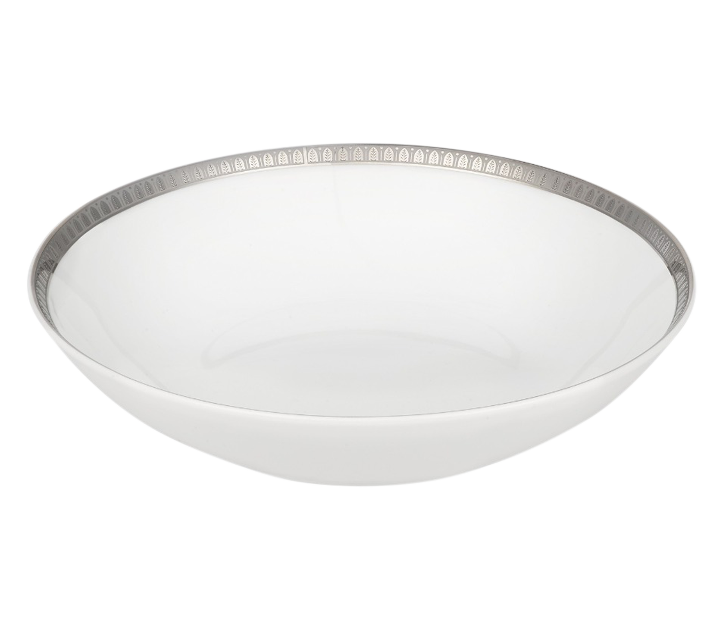 christofle Assiette creuse à calotte en porcelaine finition platine