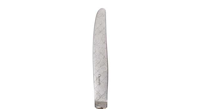 christofle Couteau de table en métal argenté - dorure partielle deux ors