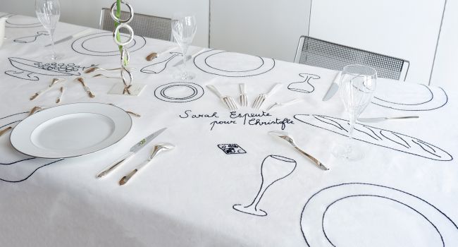 Tablecloth for 12 people - Sarah Espeute for Christofle
