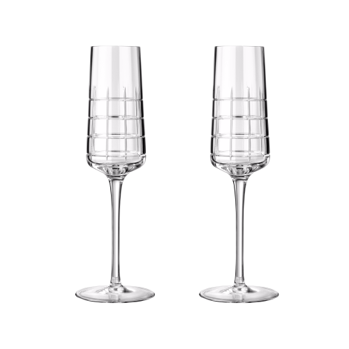 christofle Lot de 2 flûtes à champagne en cristal