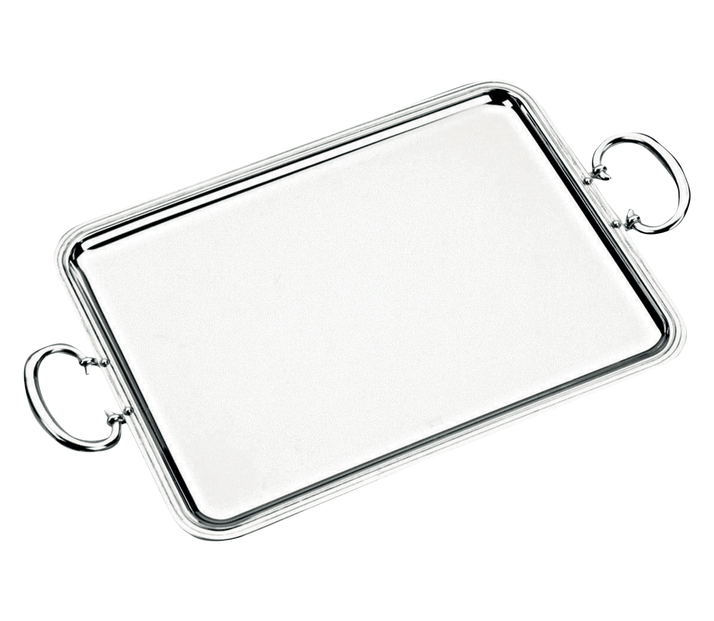 christofle Plateau rectangulaire à anses en métal argenté - 53 x 42 cm