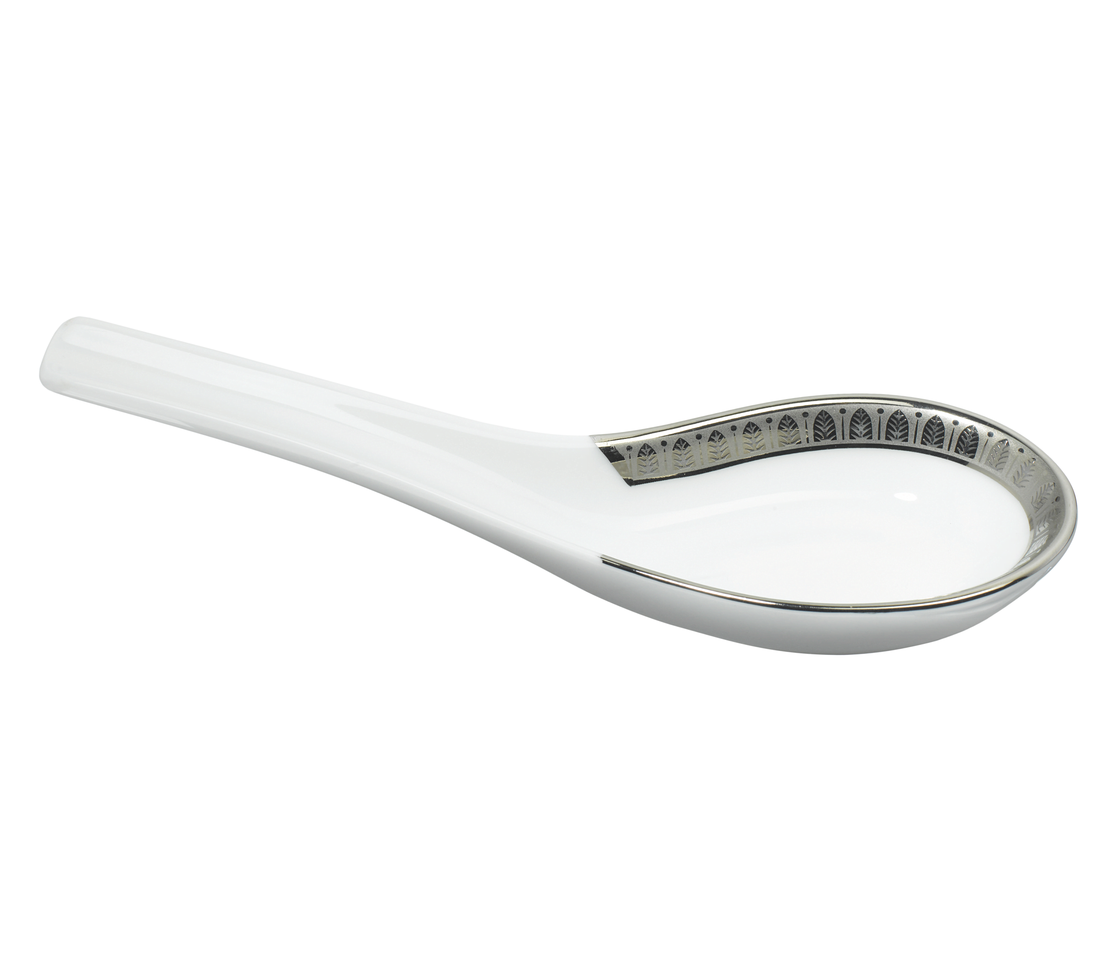 christofle Cuillère chinoise en porcelaine finition platine