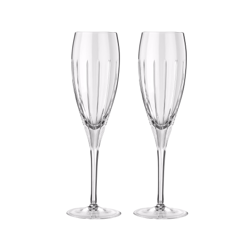 christofle Lot de 2 flutes à champagne en cristal