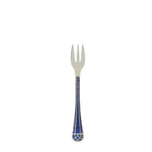 christofle Silver-Plated Oyster Fork - Marbled Blue