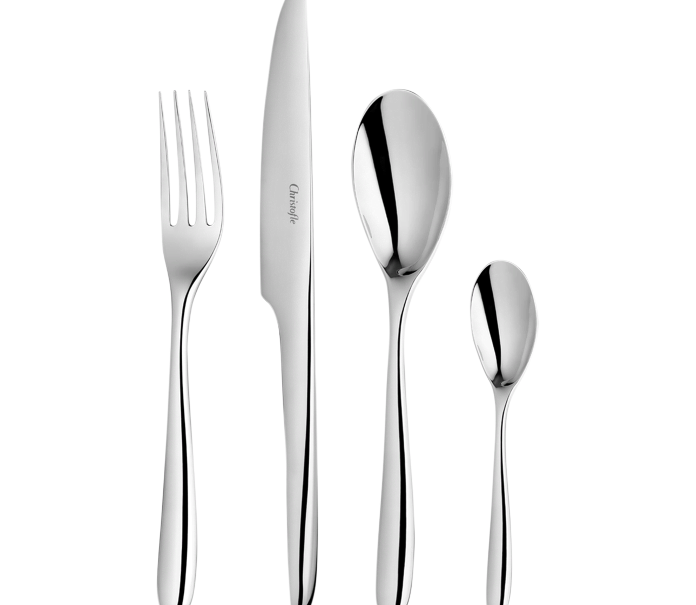 christofle 48-piece stainless steel flatware set with chest 2