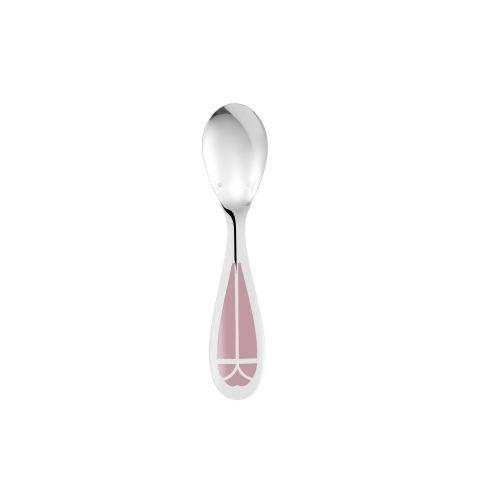 christofle Cuillère naissance Rose Quartz Talisman Métal argenté