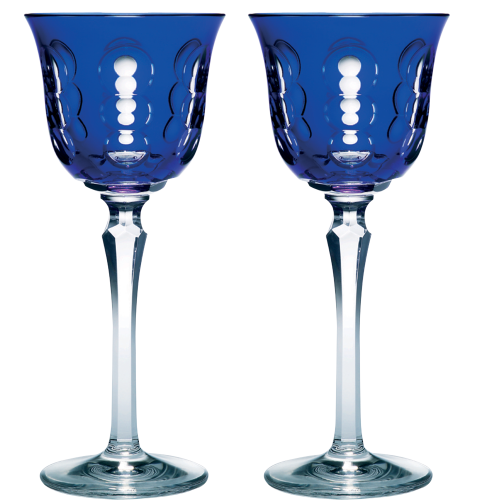 christofle Lot de 2 verres à vin blanc en cristal - Bleu