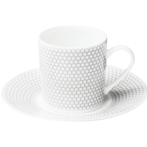 christofle Porcelain Demitasse Cup and Saucer