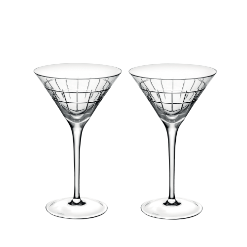 christofle Lot de 2 verres à martini en cristal