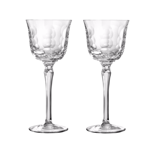 christofle Lot de 2 verres à vin blanc en cristal