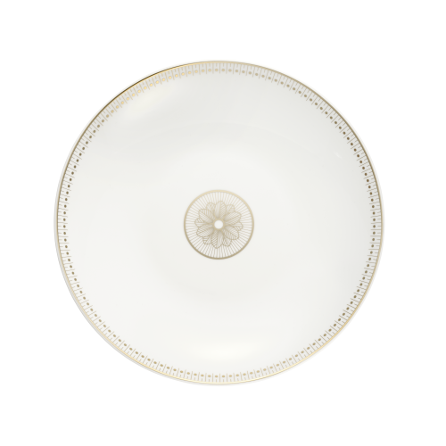 christofle Plat rond creux en porcelaine finition Or