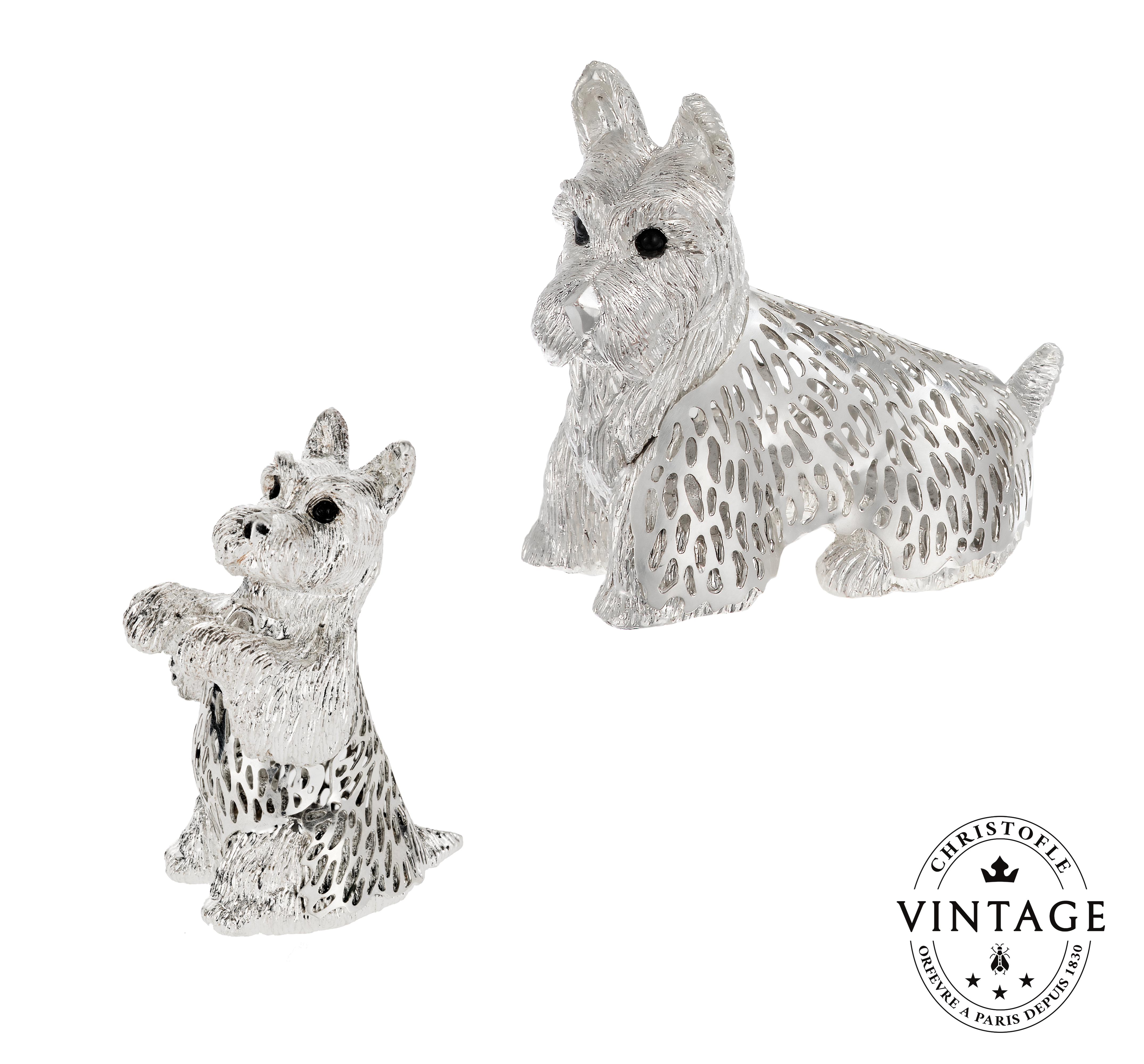 christofle Compose your Vintage Silvered Dog Set