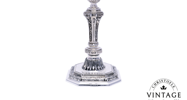 christofle Vintage Silvered Single Light Candlestick