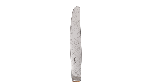 christofle Couteau de table en métal argenté - dorure totale or rose
