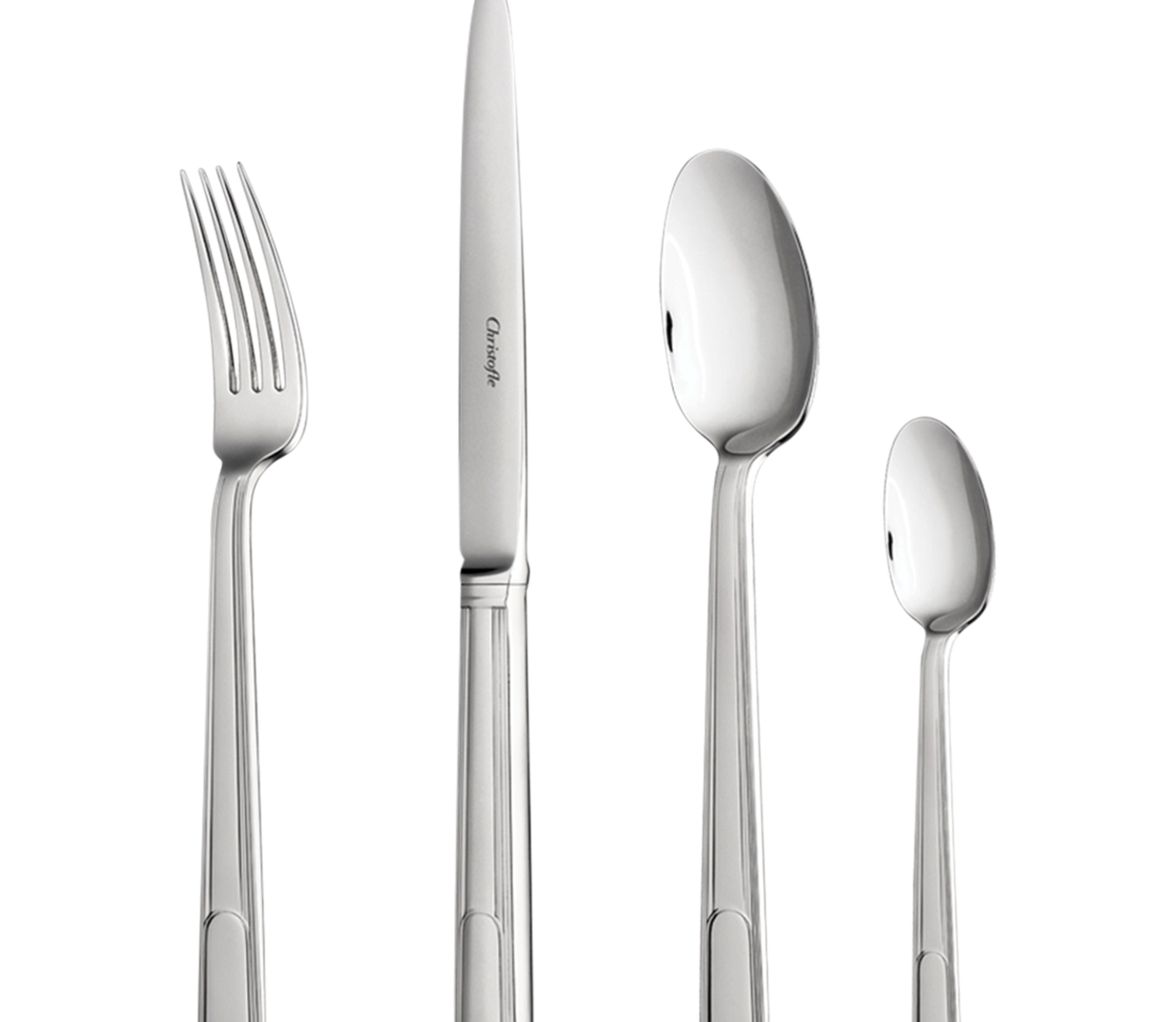 christofle 24-piece stainless steel flatware set with chest 1
