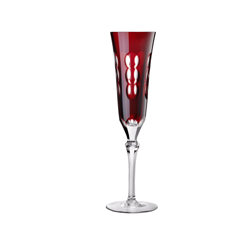 christofle Red Crystal Champagne Flute 