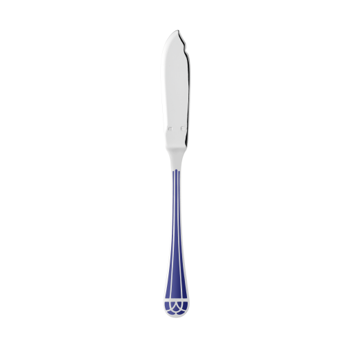 christofle silver-plated fish knife - marbled blue 0