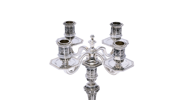 christofle candélabre 4 feux argenté - vintage 1