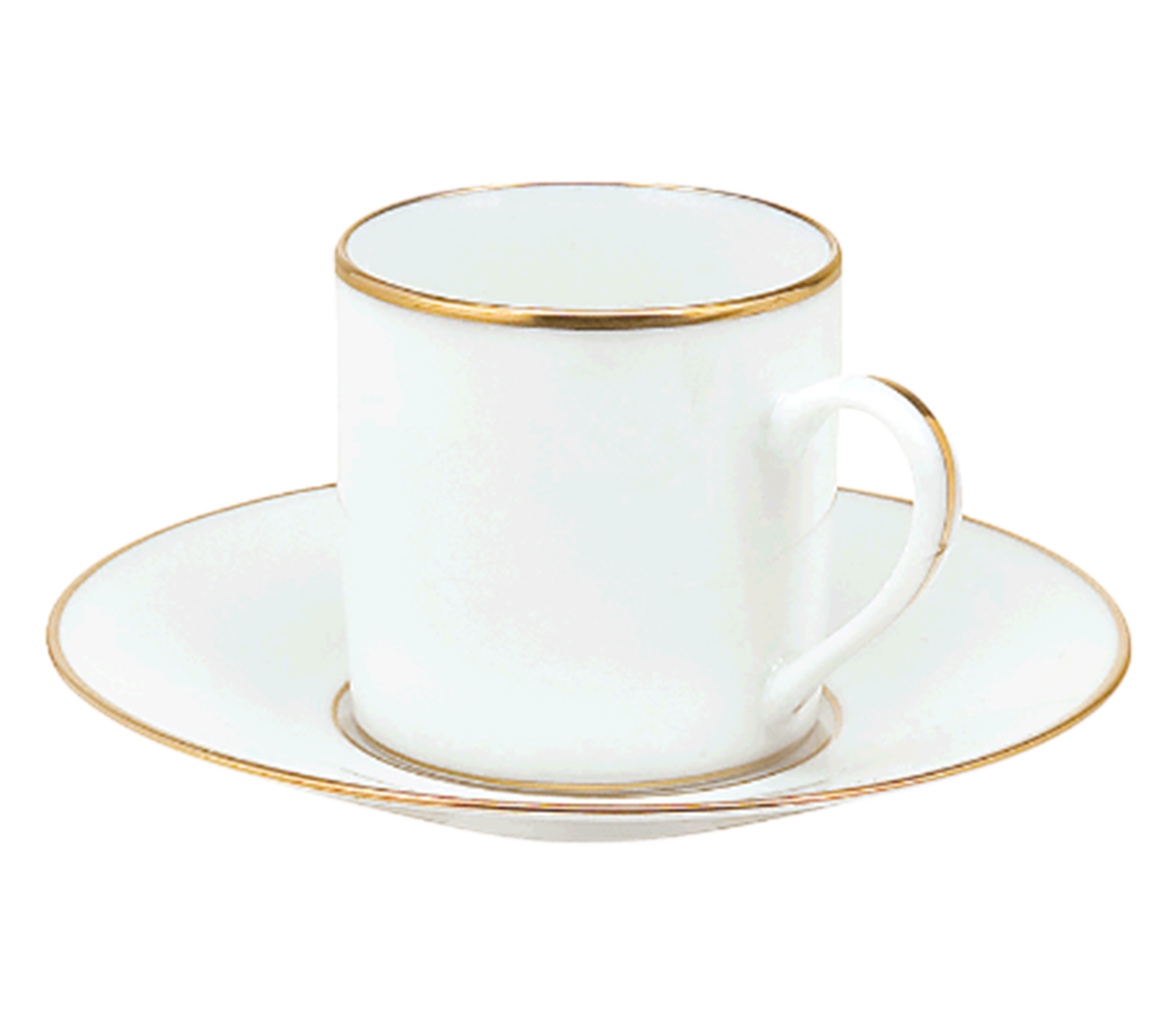 christofle Gilded Porcelain Demitasse Cup and Saucer
