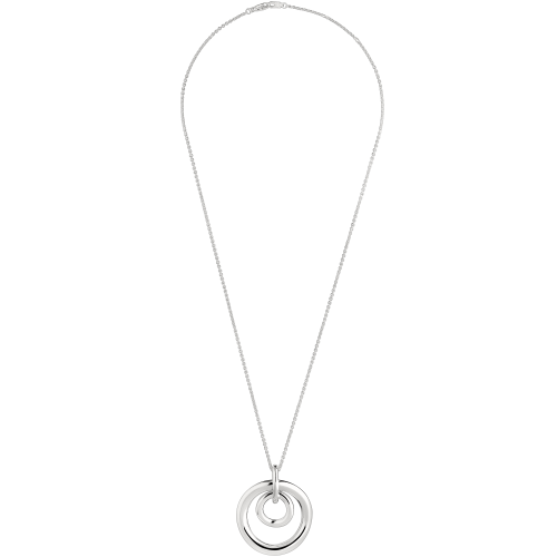 christofle Sterling Silver Large Double Circle Necklace