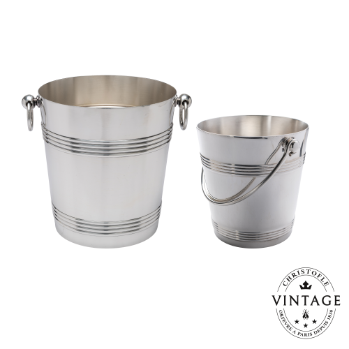 christofle champagne and ice buckets, silverware - vintage 0