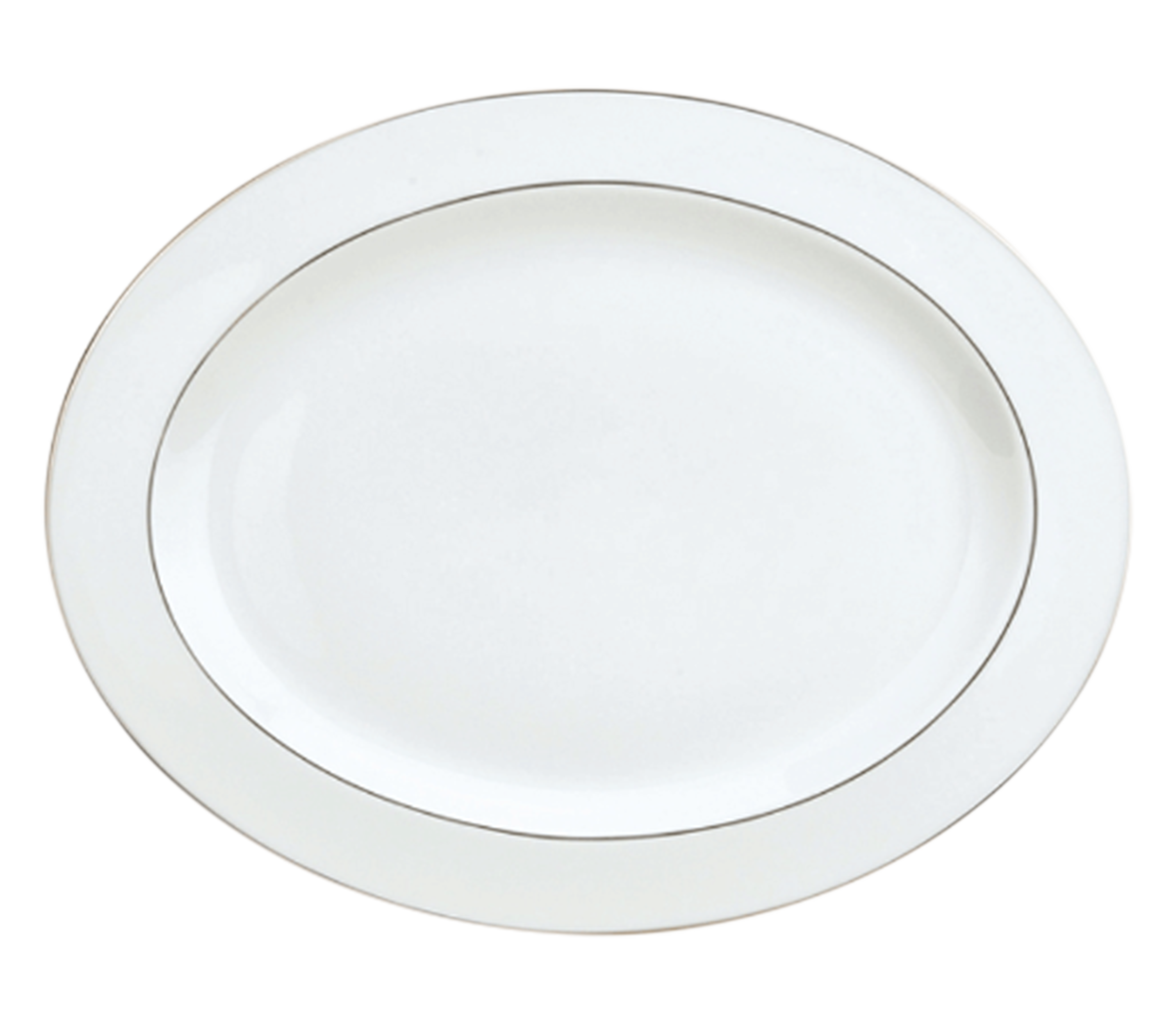 christofle Plat ovale en porcelaine finition platine