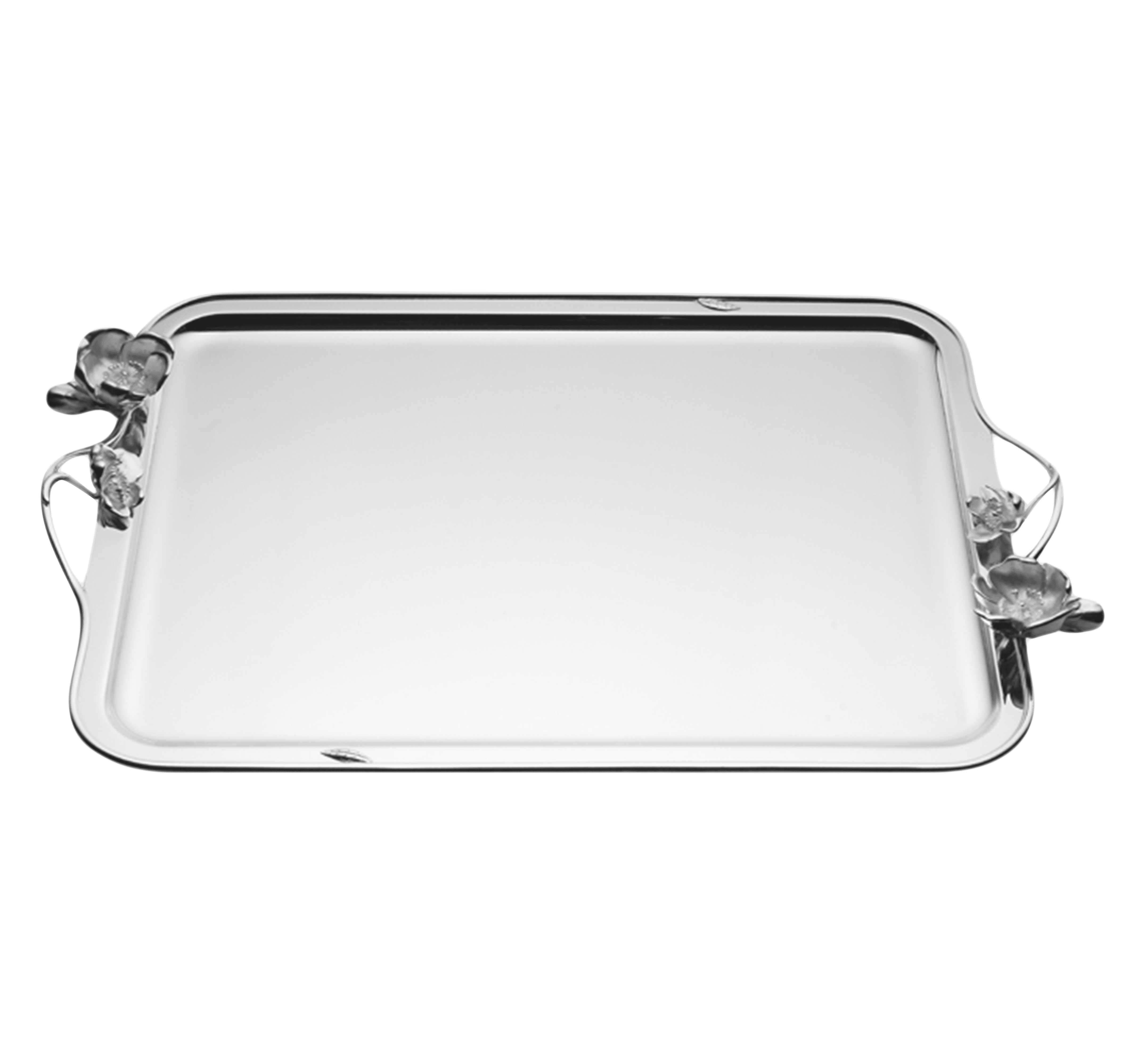 christofle Plateau rectangulaire à anses en métal argenté - 53 x 42 cm