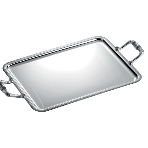christofle Plateau rectangulaire à anses en métal argenté - 43 x 31 cm